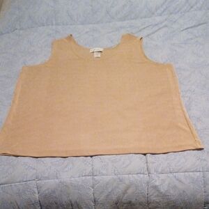 Carolyn Strauss Tan Sleeveless Slinky Tank Top Size 2X